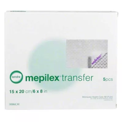 MEPILEX Overdrachtschuimverband 15x20 cm steriel, 5 stuks MEPILEX Overdrachtschuimverband 15x20 cm steriel, 5 stuks