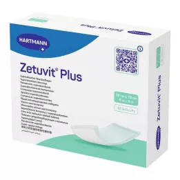 ZETUVIT Plus extra sterk absorberend kompres, steriel 10x10 cm, 10 stuks