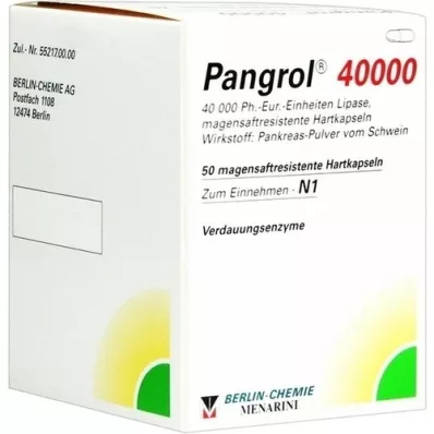 PANGROL 40.000 harde doppen met enterische coating, 50 stuks
