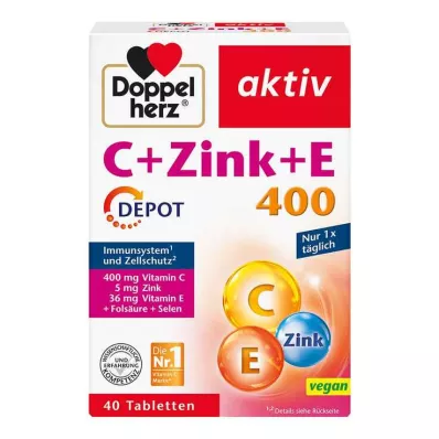 DOPPELHERZ C+Zink+E Depot Tabletten, 40 stuks DOPPELHERZ C+Zink+E Depot Tabletten, 40 stuks