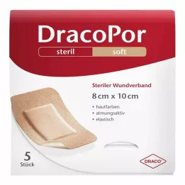 DRACOPOR Wondverband 8x10 cm steriel huidkleurig, 5 st