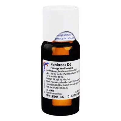PANKREAS D 6 Verdunning, 50 ml PANKREAS D 6 Verdunning, 50 ml