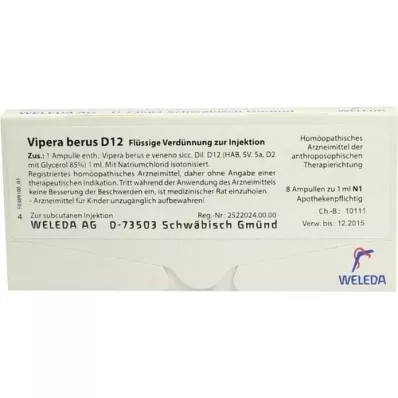 VIPERA BERUS D 12 Ampullen, 8X1 ml