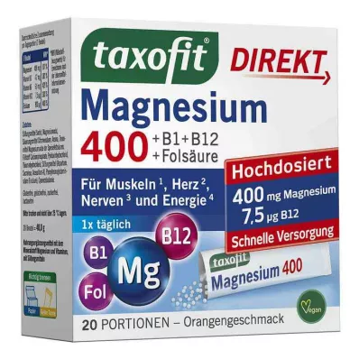 TAXOFIT Magnesium 400+B1+B6+B12+foliumzuur 800 gr., 20 st TAXOFIT Magnesium 400+B1+B6+B12+foliumzuur 800 gr., 20 st