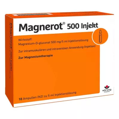 MAGNEROT 500 injectieampullen, 10X5 ml