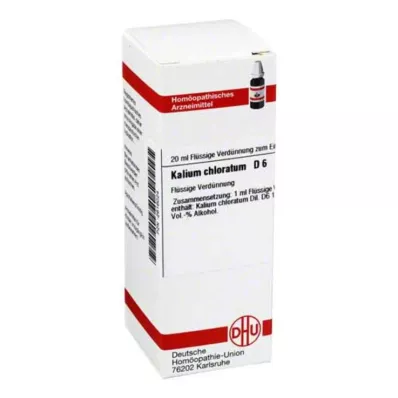 KALIUM CHLORATUM D 6 Verdunning, 20 ml KALIUM CHLORATUM D 6 Verdunning, 20 ml