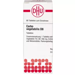CARBO VEGETABILIS D 8 tabletten, 80 stuks