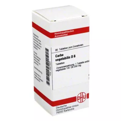 CARBO VEGETABILIS D 8 tabletten, 80 stuks