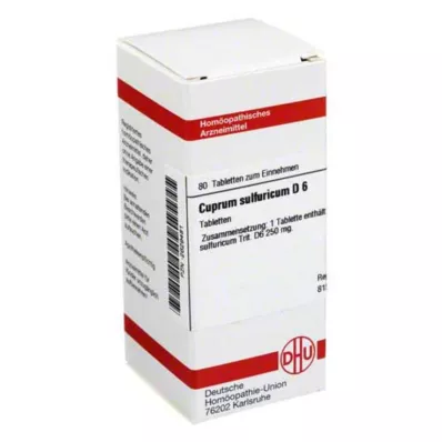 CUPRUM SULFURICUM D 6 tabletten, 80 stuks CUPRUM SULFURICUM D 6 tabletten, 80 stuks