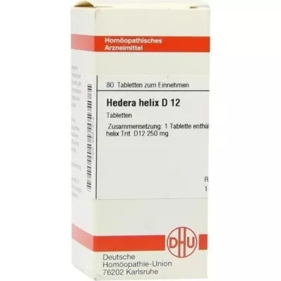 HEDERA HELIX D 12 tabletten, 80 stuks