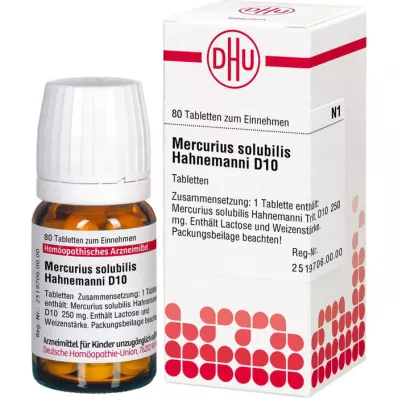 MERCURIUS SOLUBILIS Hahnemanni D 10 tabletten, 80 st