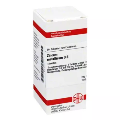 ZINCUM METALLICUM D 8 tabletten, 80 stuks ZINCUM METALLICUM D 8 tabletten, 80 stuks