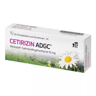 CETIRIZIN ADGC Filmomhulde tabletten, 20 stuks CETIRIZIN ADGC Filmomhulde tabletten, 20 stuks