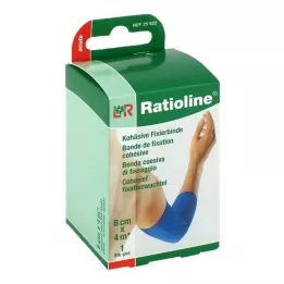 RATIOLINE acute fixatiezwachtel cohesief 8 cmx4 m blauw, 1 st