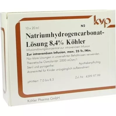 NATRIUMHYDROGENCARBONAT-Oplossing 8,4% Köhler, 10X20 ml