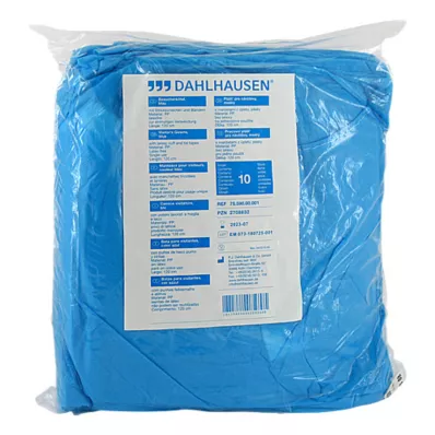 BESUCHERKITTEL met gebreide boord om te binden 120x144 cm blauw, 10 st BESUCHERKITTEL met gebreide boord om te binden 120x144 cm blauw, 10 st