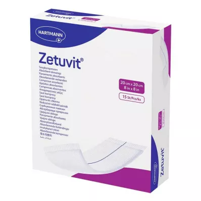 ZETUVIT Absorberende kompressen steriel 20x20 cm, 15 stuks ZETUVIT Absorberende kompressen steriel 20x20 cm, 15 stuks