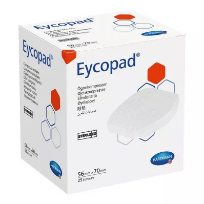 EYCOPAD Oogkompressen 56x70 mm steriel, 25 stuks