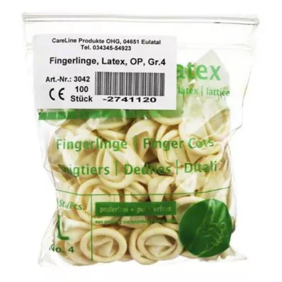 FINGERLING Latex OP Maat 4, 100 stuks