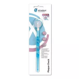 MIRADENT Plaquetest Mira2+spiegel blauw transparant, 1 st