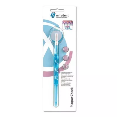 MIRADENT Plaquetest Mira2+spiegel blauw transparant, 1 st