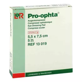 PRO-OPHTA Kompressen 5,5x7,5 cm steriel enkel, 5 stuks