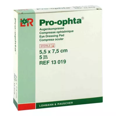 PRO-OPHTA Kompressen 5,5x7,5 cm steriel enkel, 5 stuks PRO-OPHTA Kompressen 5,5x7,5 cm steriel enkel, 5 stuks
