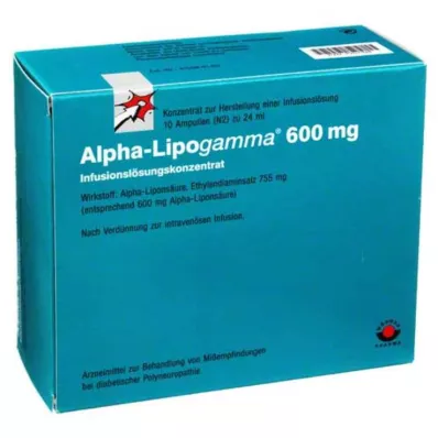 ALPHA-LIPOGAMMA 600 mg infusieoplossing concentraat, 10X24 ml