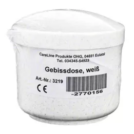 GEBISSDOSE met inzetstuk en deksel wit, 1 st