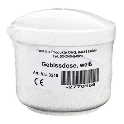 GEBISSDOSE met inzetstuk en deksel wit, 1 st GEBISSDOSE met inzetstuk en deksel wit, 1 st