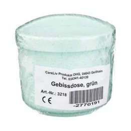 GEBISSDOSE met inzetstuk en deksel groen, 1 pc