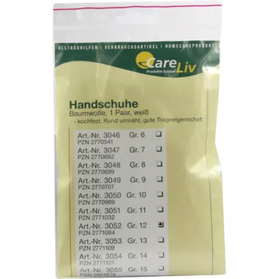 HANDSCHUHE Katoen maat 12, 2 stuks