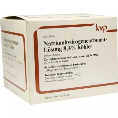 NATRIUMHYDROGENCARBONAT-Oplossing 8,4% Köhler, 25X20 ml