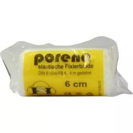 PORENA Elastisch gaasverband 6 cm wit met cello, 1 st