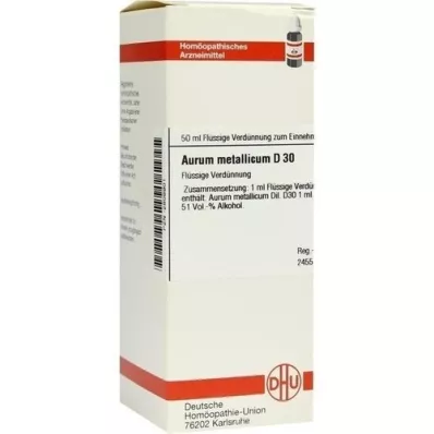 AURUM METALLICUM D 30 Verdunning, 50 ml