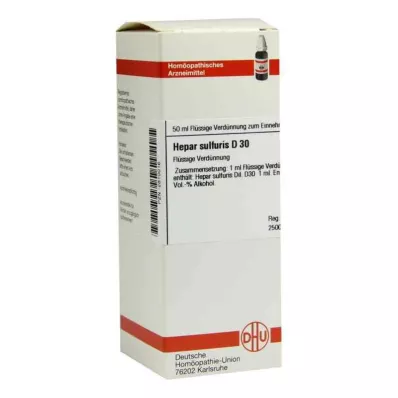 HEPAR SULFURIS D 30 Verdunning, 50 ml HEPAR SULFURIS D 30 Verdunning, 50 ml