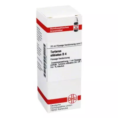 TARTARUS STIBIATUS Verdunning D 4, 20 ml TARTARUS STIBIATUS Verdunning D 4, 20 ml