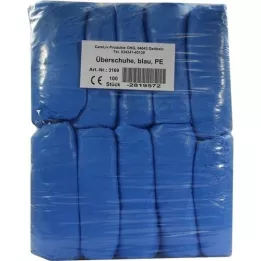 ÜBERSCHUHE Wegwerp plastic blauw, 100 stuks