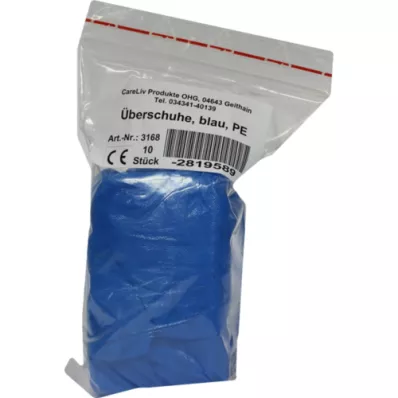 ÜBERSCHUHE Wegwerp plastic blauw, 10 stuks