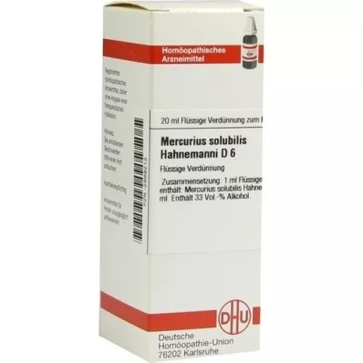 MERCURIUS SOLUBILIS Hahnemanni D 6 Verdunning, 20 ml