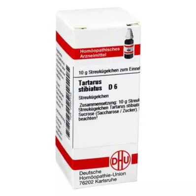 TARTARUS STIBIATUS D 6 bolletjes, 10 g TARTARUS STIBIATUS D 6 bolletjes, 10 g