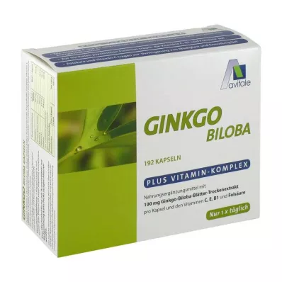 GINKGO 100 mg capsules+B1+C+E, 192 stuks GINKGO 100 mg capsules+B1+C+E, 192 stuks