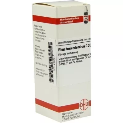 RHUS TOXICODENDRON C 30 verdunning, 20 ml