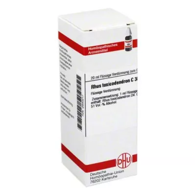 RHUS TOXICODENDRON C 30 verdunning, 20 ml RHUS TOXICODENDRON C 30 verdunning, 20 ml