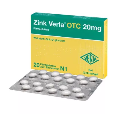 ZINK VERLA OTC 20 mg filmomhulde tabletten, 20 st ZINK VERLA OTC 20 mg filmomhulde tabletten, 20 st