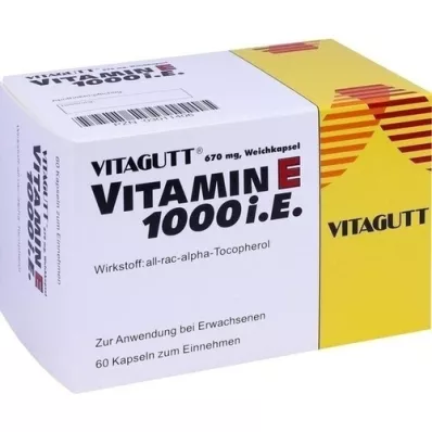 VITAGUTT Vitamine E 1000 zachte capsules, 60 stuks