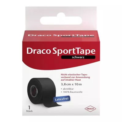 DRACO TAPEVERBAND 3,8 cmx10 m zwart, 1 st