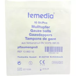 MULLTUPFER Pruimgrootte steriel, 10 stuks