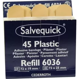 SALVEQUICK Gipsstrips waterproof Navulling 6036, 45 stuks