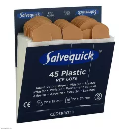 SALVEQUICK Gipsstrips waterproof Navulling 6036, 45 stuks